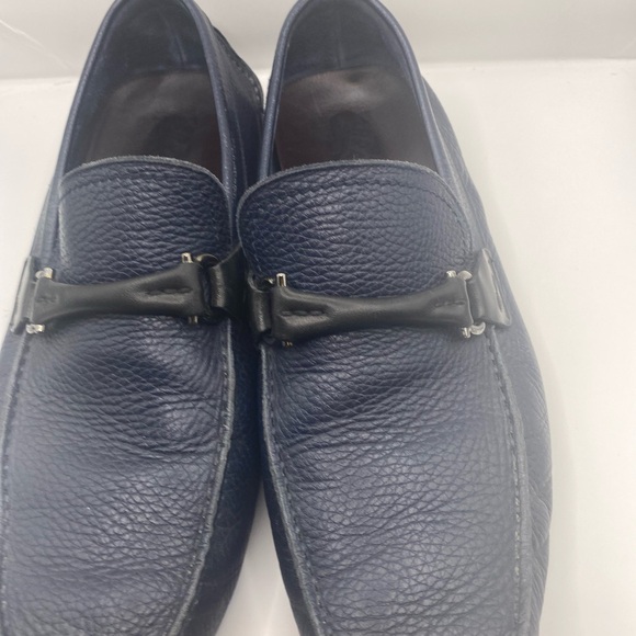 Salvatore Ferragamo Navy Leather Slip-Ons Mens Size 8.5 EE main image 5